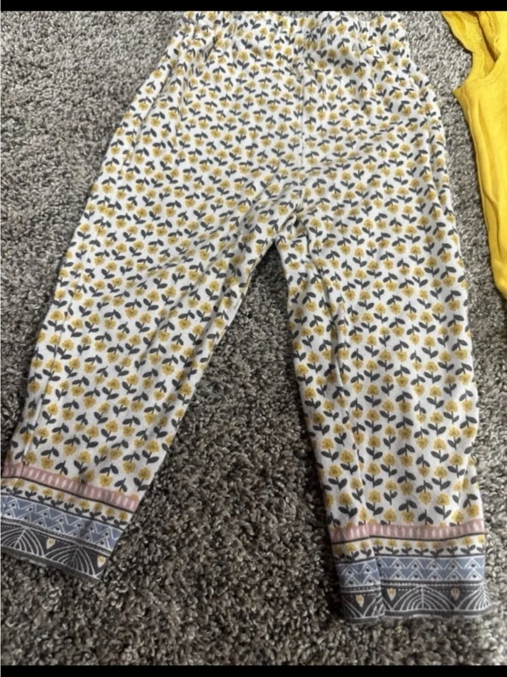 Carter's Yellow Llama Bodysuit with Patterned White & Yellow Leggings